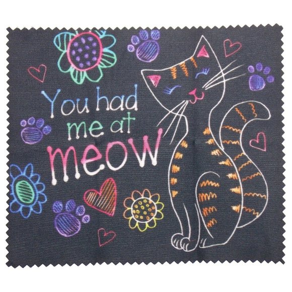 You Had Me At Meow Eyeglass Hard Case Lens Cloth Licensed Eye Sun Glasses Padded - Picture 2 of 5